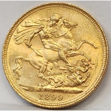 AUSTRALIA 1899 . ONE 1 SOVEREIGN . SYDNEY . GOLD